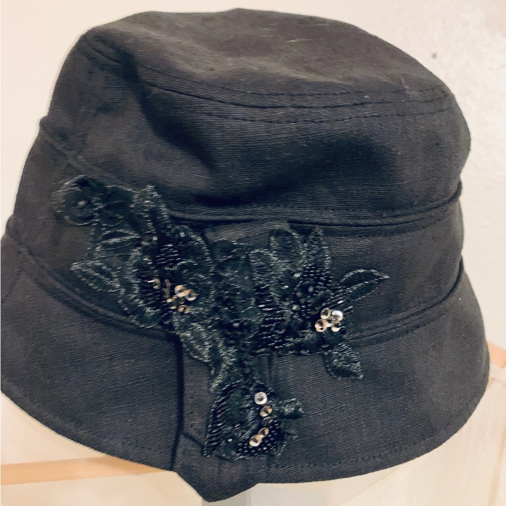 Elegant Black Floral Women's Hat